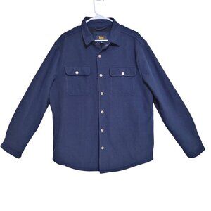 Lee Mens Regular Fit Navy Button-Up Shirt Jacket w/side pockets‎